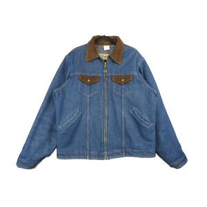 VTG Walls Blizzard Pruf Jacket Mens XL Blue Denim Chore Barn Blanket Lined Coat